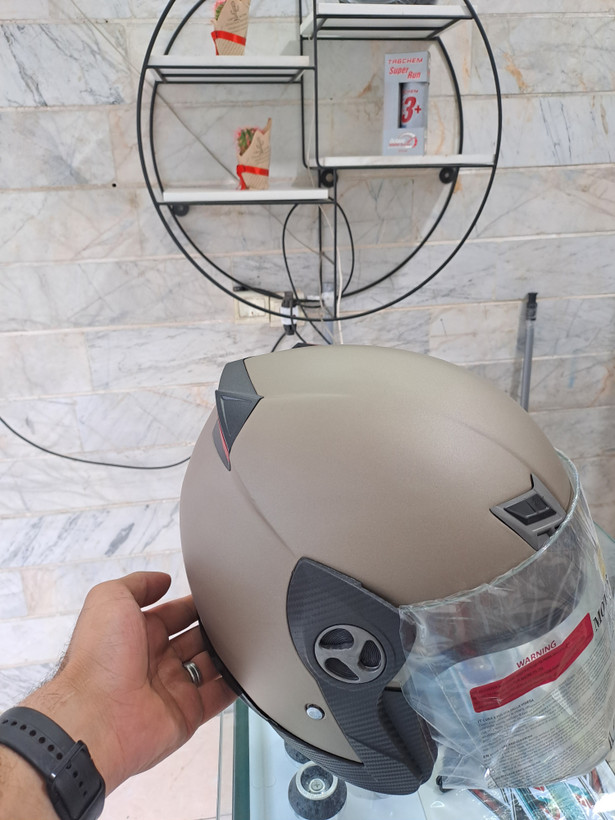 کلاه کاسکت رادین طلق بلند بژ مات
